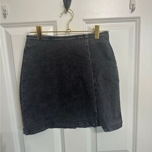 denim mini skirt